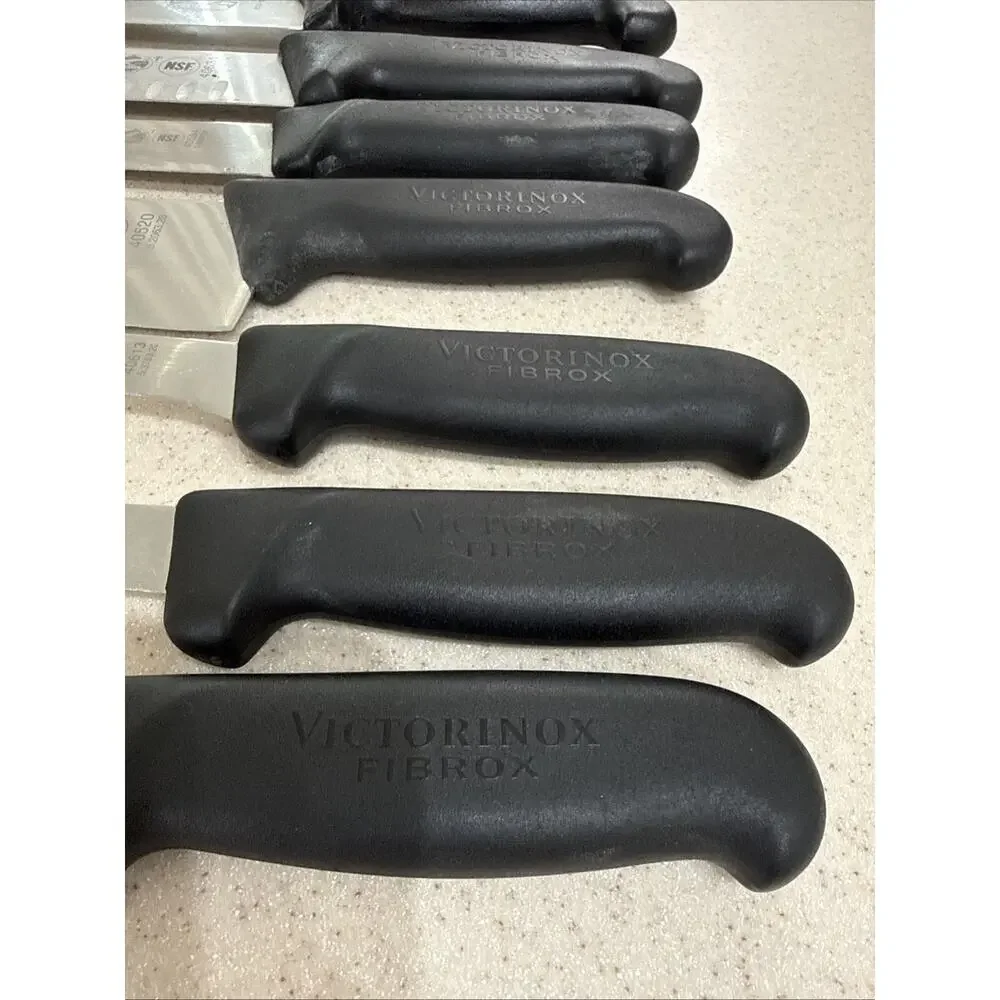 7 Victorinox Forschner Knives Knife Set 9” to 16” long SWISS Made vtg